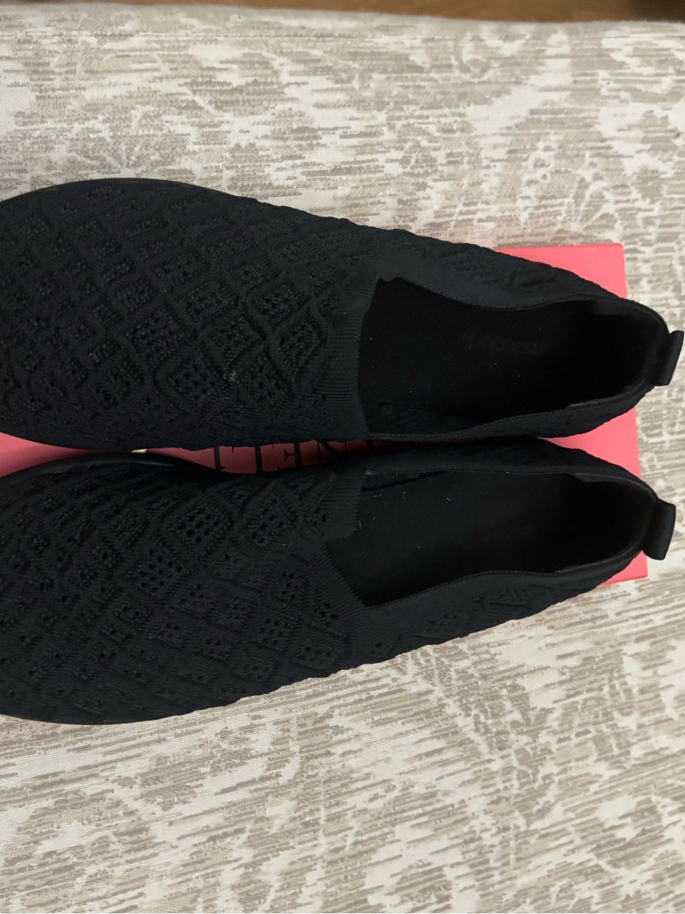 Black Knit Slip-On Sneakers
